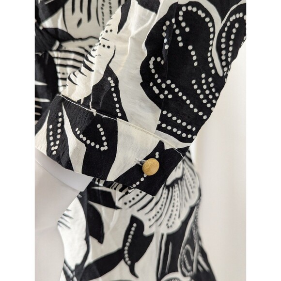 Rachel Zoe Floral Shirt Dress – Black & White – Size S – 3/4 Sleeve– NWOT - Picture 3 of 5